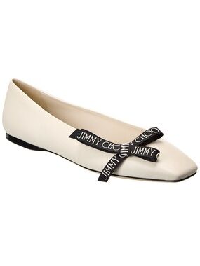 Jimmy Choo Ivory Veda Balletina Flat in Ivory